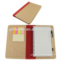 A5 Kraft Cover Notebook with Sticky Memo Notepads And Pen